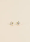 Pave Stud - Flower - Gold Earrings