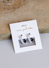 Silver Hoop - Pave - White CZ - Earrings