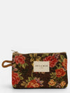 Floral Jacquard Coin Purse – Brown & Red (Pepi)