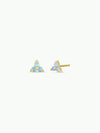 Trio Cluster Gold Earrings - Fire Opal