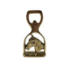 Solid Brass Horse Head and Stirrup Bottle Opener | Barware
