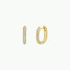 Gold Hoop - Pave - White CZ - Gold Earrings