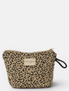Leopard Jacquard Small Makeup Bag – Beige & Black (Koto)