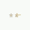 Pave Stud - Flower - Gold Earrings