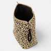 Leopard Jacquard Small Makeup Bag – Beige & Black (Koto)