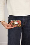 Floral Jacquard Coin Purse – Brown & Red (Pepi)