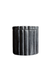 Fluted Jar Canister Black Marble