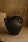 Terracotta Vase Natural Black Dia 9.06"