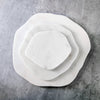 Med. White Marble Organic Shaped Plate 9"Dia