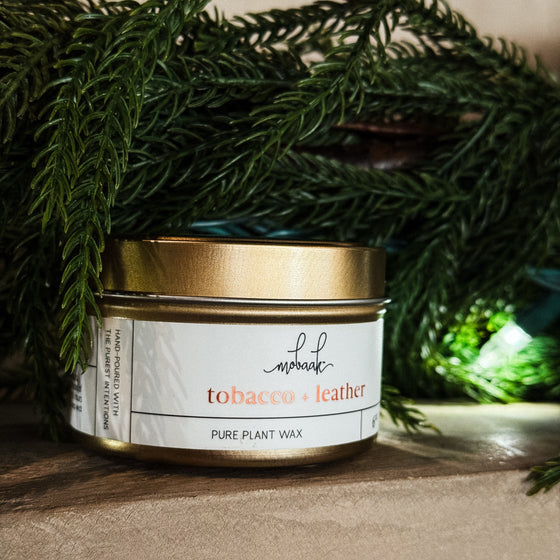 Tobacco + Leather Candle