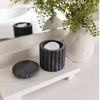 Fluted Jar Canister Black Marble