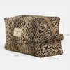 Leopard Jacquard Squared Makeup Bag – Beige & Black (Leo)