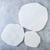 Med. White Marble Organic Shaped Plate 9"Dia