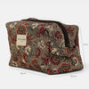 Floral Jacquard Squared Makeup Bag – Burgundy & Gray (Nira)