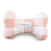 Blush Pink Gingham Spring Easter Dog Bone Squeaky Toy