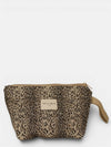 Leopard Jacquard Large Makeup Bag – Beige & Black (Leo)