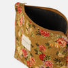 Floral Jacquard Large Makeup Bag – Mustard & Red (Esme)