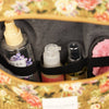 Floral Jacquard Large Squared Makeup Bag – Mustard & Red (Esme)