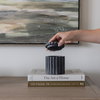 Fluted Jar Canister Black Marble