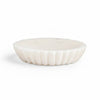 White Marble Soap Dish w/ Grooving