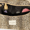 Leopard Jacquard Large Squared Makeup Bag – Beige & Black (Leo)