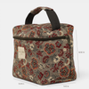 Floral Jacquard Large Squared Makeup Bag – Burgundy & Gray (Nira)